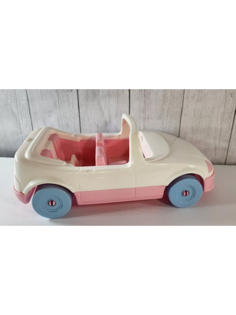 VTG 1992 PLAYSKOOL DOLLHOUSE CONVERTIBLE CAR VEHICLE WHITE PINK BLUE CAR